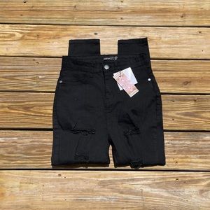 Boohoo Black Distressed Jeans